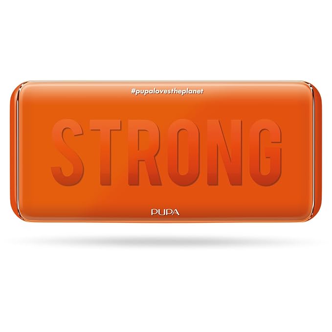 Pupa Milano Make-Up Palette M, 004 Orange, 0.42 oz - Eyeshadow Palette with Matte, Shimmer, Metallic Finishes - Highly Pigmented Eyeshadow, Blush Palette - 11 Blendable Eye Makeup Shades - Talc-Free
