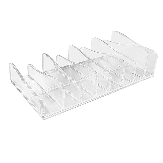 1 Piece 8-Section Acrylic Eyeshadow Organizer Cosmetic Makeup Palette Organizer Divided Makeup Organizer Eyeshadow Contour Blush Holder for Eyeshadow Palettes Blush Face Powder, Clear