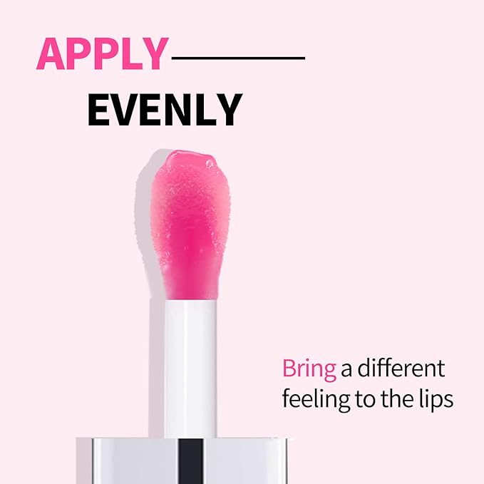 Boobeen Hydrating Lip Oil, Clear Lip Gloss Plumper, Lip Balm for Dry Cracked Lips,Long Lasting Lip Moisturizer Oil for Smoother Lip