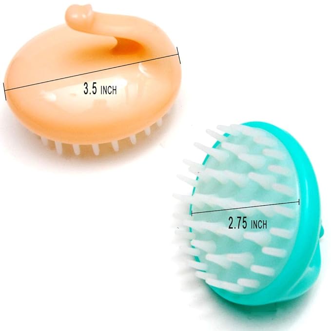 Hair Scalp Massage Shampoo Brush Massager (Assort Color_2 Pack)