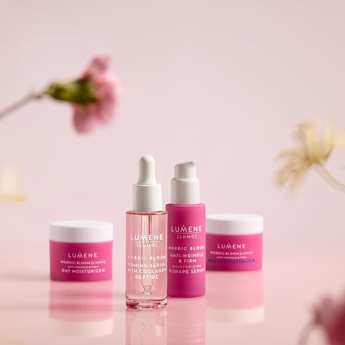 Lumene [Lumo] Vegan Collagen Face Serum - Firming Peptide Serum Formulated with Hyaluronic Acid for Smoother, Plump-Looking Skin - Helps to Reduce the Appearance of Fine Lines + Wrinkles (1 fl oz)