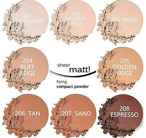 AQUAPURITY - PHOERA Sheer Matte Fixing Powder Makeup Base Fixer Setting Powder Foundation Fixing Compact Pressed Powder Long Lasting Make Up Fixer Skin Vitamin E Beauty Blender (202 Natural Beige…)