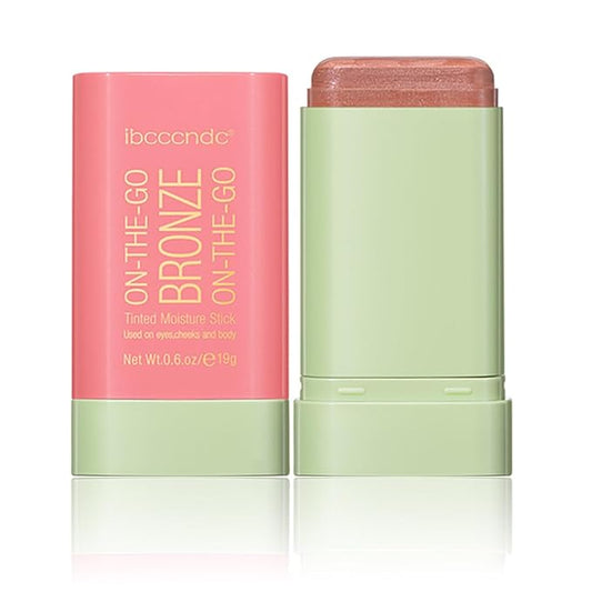 Multi-Use Makeup Blush Stick, Tinted Solid Moisturizer On-the-Go Blush, Multi-use Cream Blush Stick for Cheek & Eyes & Lips, Waterproof Natural Nude Makeup for All Skin (1# Warm Glow)
