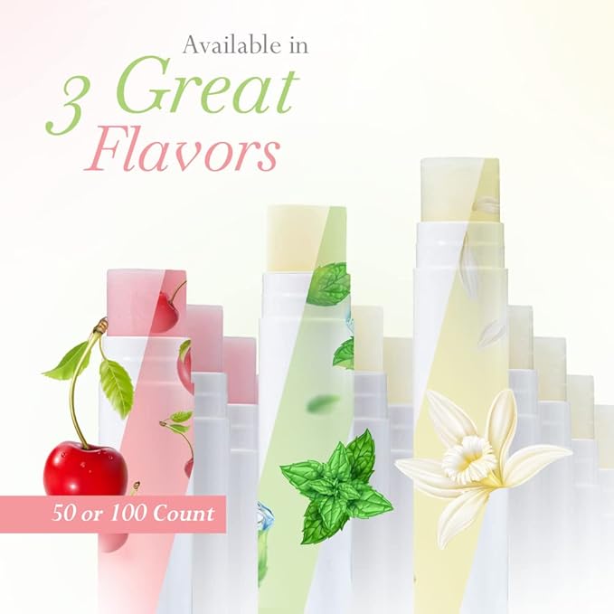 Lip Balm Bulk Unlabeled - Made in USA Bulk Chapstick - Natural Ingredients Vitamin E Shea Butter - Custom Chapstick Bulk For Party & Wedding Favors (100 Count, Cherry)