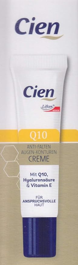 Anti-Wrinkle Eye Contour Cream with Q10 and Hyaluronic Acid and Vitamin E 15ml (0.51 Oz)