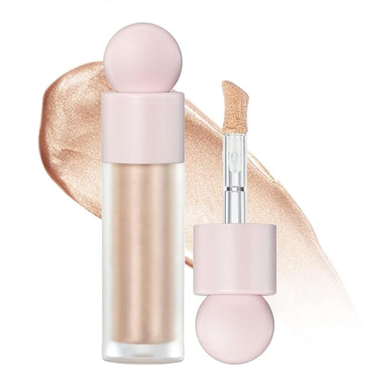 Liquid Highlighter Natural Glow For Face & Body, Waterproof Moisturizing Light Liquid Luminizer For Long Lasting Shimmer, Contour Highlighter Stick Easy to Apply with Cushion Applicator