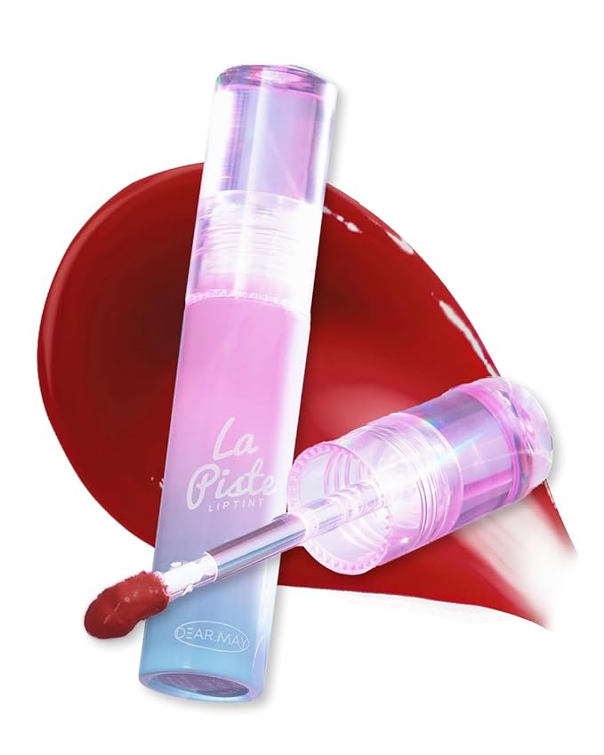 DEARMAY LA PISTE LIP TINT LP03 Romantic 0.14 oz. long lasting lip stain with glossy finish and lightweight texture, non sticky, hydrating formula with no flaking and glassy vivid tint, korean makeup