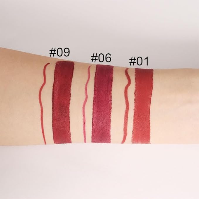 Kaely 2-in-1 Dark Wine Red Lip Liner & Lipstick Set Kit for Women, Matte Lips Kit with Lip Liner Lip Stains Long Lasting Waterproof 24 Hour Lipstick and Lip Liners Combo Lipliners Pencil Set 09