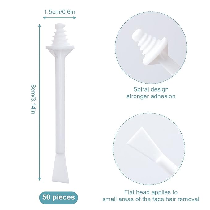 Plastic Wax Applicator Sticks and Disposable Spatulas - 50 Pieces for Nostril Cleaning, Nose Hair Removal, and Waxing