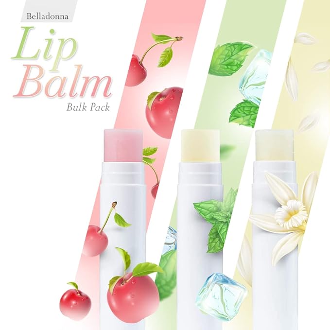 Lip Balm Bulk Unlabeled - Made in USA Bulk Chapstick - Natural Ingredients Vitamin E Shea Butter - Custom Chapstick Bulk For Party & Wedding Favors (100 Count, Cherry)