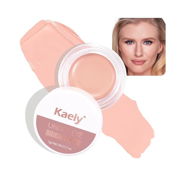 evpct Pink under Eye Corrector Brightener Concealers for Older Women Dark Circles, under Eye Cream Pot Concealer Full Coverage Peach Color Corrector Makeup, Nourishing Waterproof, Rose Pink