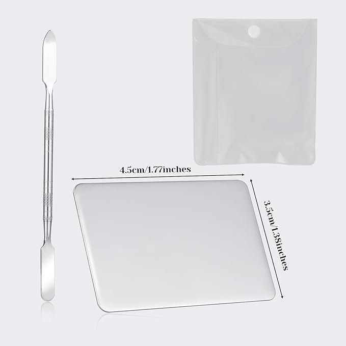 Beauty Spatula, Stainless Steel Makeup Spatula Korean Set Mixing Palette Korean Spatula Set Professional Foundation Cosmetic Palette Nail Art Makeup Tool for Eye Shadow Nail DIY Art