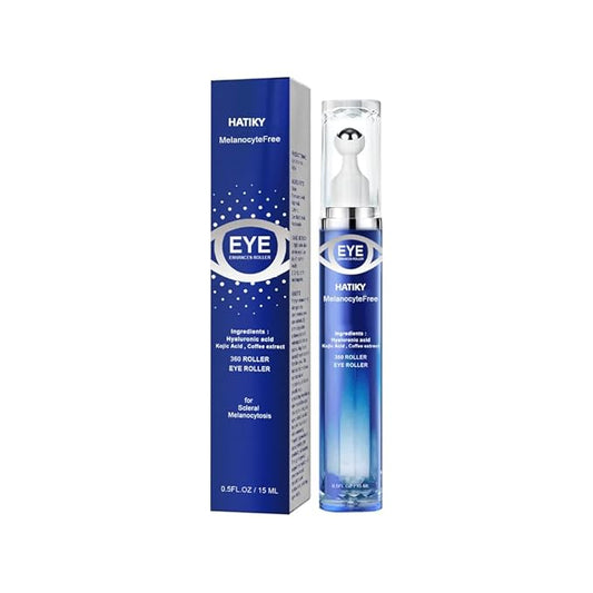 Caffeine Eye Cream with 360° Eye roller for Puffy Eyes -Under Eye Cream for Dark Circles and Puffiness - 5% Caffeine Eye Serum Reduce Wrinkles, Fine Lines and Under Eye Bags