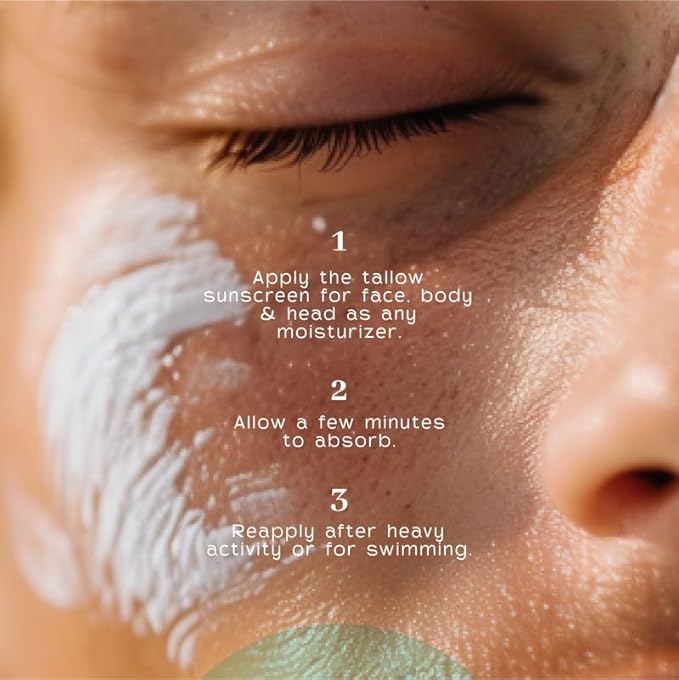 Tallow & Zinc SunBlock (2 pk) 2.8 ounce Water Resistant 20 SPF Sunscreen w/Organic Olive Oil, Beeswax, & More - Sun Screen Protector for Face and Body - Mineral Sunscreen w/Non-Nano Zinc Oxide Barrier