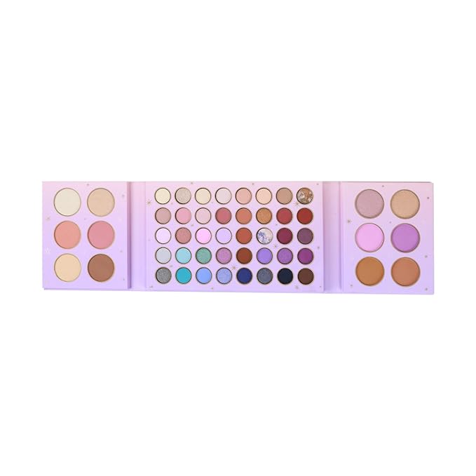Profusion Cosmetics Frosted Snow Sparkle 52 Shade Face and Eye Palette, Multi Finish Shadows for Bold and Glamorous Evening Looks, Blendable and Buildable Blushes for Endless Stunning Looks