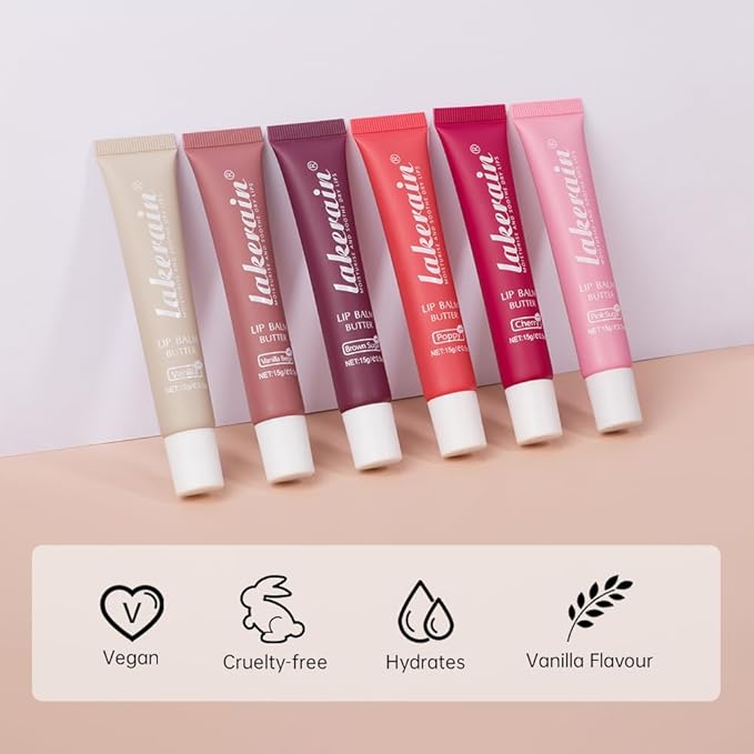 Summer Special Lip Butter Balm - Ultra-Hydrating, Nourishing Lip Care with Natural Ingredients, Shea Butter & Olive Oil, Soothes & Softens Dry Lips (#5 Cherry, 1)