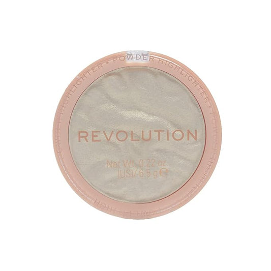 Revolution Beauty, Reloaded Pressed Powder Highlighter, Intensely Pigmented for a High Impact Dewy Finish, Golden Lights, 0.22 Oz.