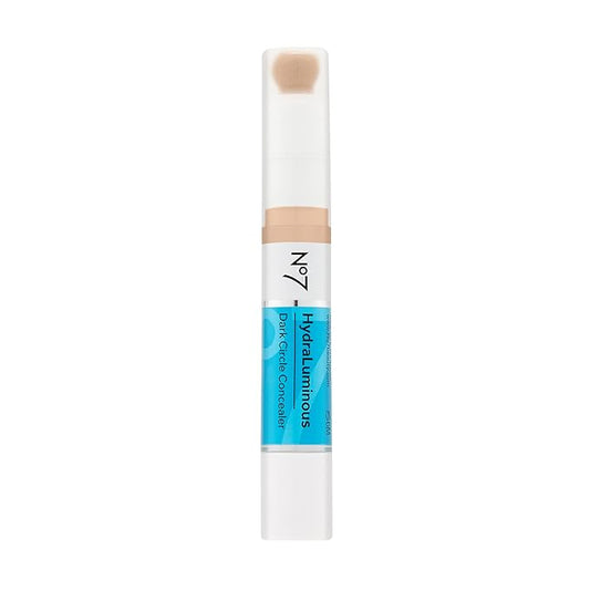 No7 Hydraluminous Concealer - Shade 2 - Full-Coverage Under Eye Concealer for Dark Circles with Caffeine & Ceramides - Hydrating & Brightening Concealer for Dark Under Eye Area (3.9ml)