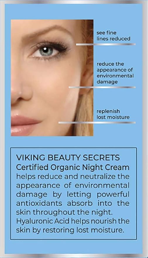 Night Cream - Anti Aging Night Face Cream with Nordic Antioxidant Berries - Hyaluronic Acid Night Cream Moisturizer for Face to Replenish Lost Moisture - 1 Fl Oz