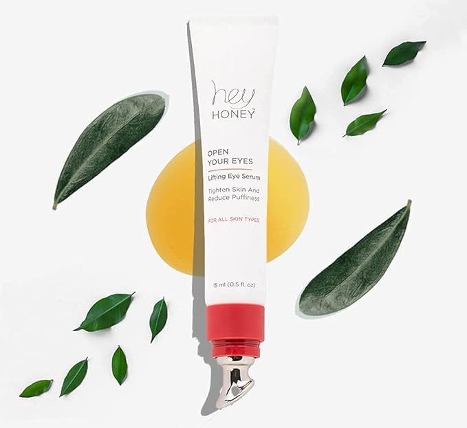 Hey Honey Open Your Eyes Lifting Eye Serum | Under Eye Cream for Dark Circles & Puffiness | Around The Eyes Hydration | Suitable For Sensitive Aging Skin | Delivers A Bright Rested look | 0.5 oz.