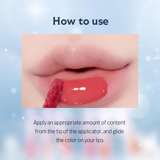 ETUDE Over Glowy Lip Stain Tint #14 Hey Pearl | Non-Sticky Vegan Lip Tint | Moisturized & Long-lasting Lip Gloss | Daily Tint for Dry Lips, Korean Makeup