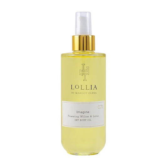 LOLLIA Imagine Dry Body Oil, 6.8 Fl. Oz. – Flowering Willow & Lotus – Women’s, Scented, Moisturizing, Dry Body Oil for Women, For All Skin Types