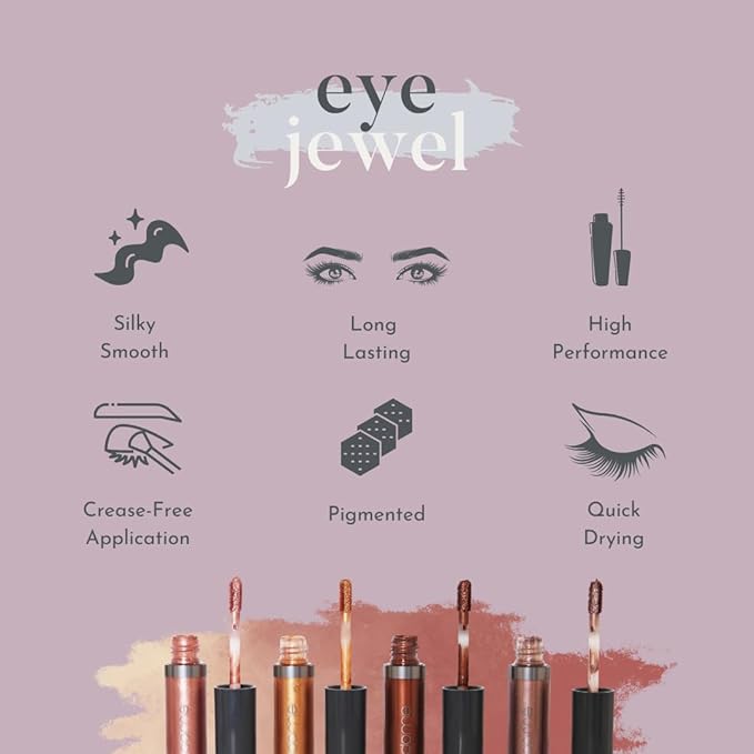 dome BEAUTY Eye Jewels 24-Hour Eye Shadow Vegan, Cruelty-Free Long-Lasting Cream Eyeshadow, Radiant Finish Eye Makeup for All Skin Tones, Easy-to-Blend, Smudge-Proof, 24k Gold .15 fl oz