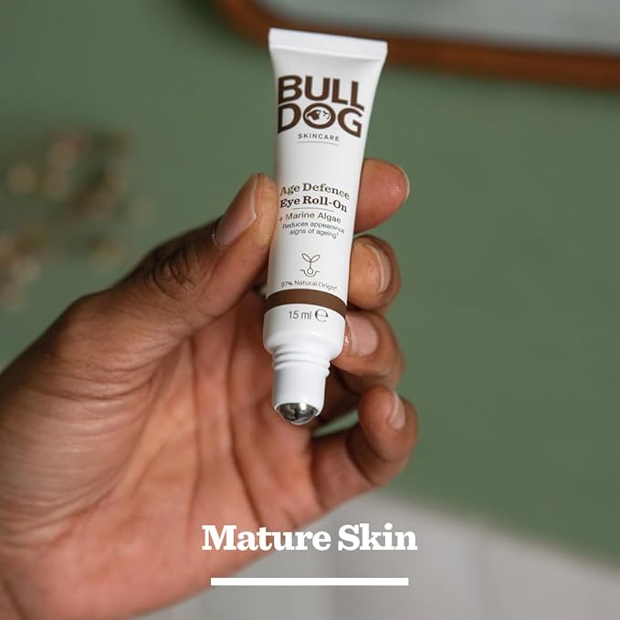 Bulldog Skincare Eye Roll On for Men, Age Defence, Rose, 15 ml