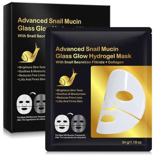 Snail Mucin Face Mask, Glass Skin Collagen Face Mask, Snail Mucin Serum Face Masks Korean Skincare, Collagen Night Wrapping Masks, Overnight Collagen Mask for Deep Hydrating Skin, 6Pack