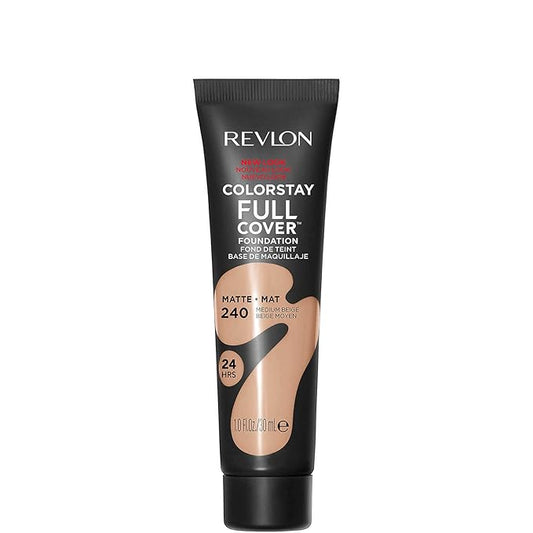 Revlon Liquid Foundation, ColorStay Face Makeup for Normal and Dry Skin, Longwear Full Coverage with Matte Finish, Oil Free, Medium Beige, 1.0 Fl Oz