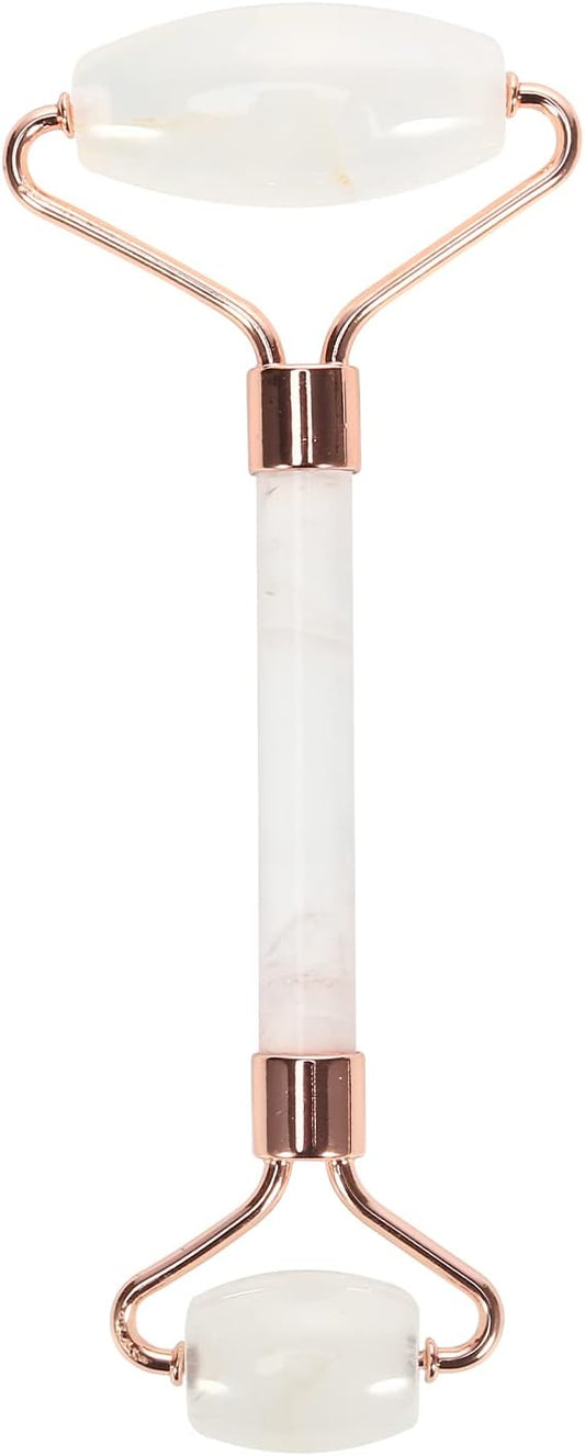 C CRYSTAL LEMON White Natural Face Roller, Jade Gua Sha Sculptor for Aging Wrinkles and Puffiness - Natural White Facial Roller Guasha Tool - Premium Jade Face Roller Cold Roller for Face