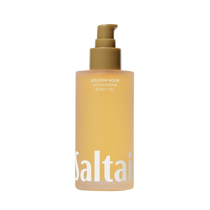 Saltair Body Oil. Luxurious Golden Hour After Shower and Bath Oil Moisturizer for Women and Men. Botanical, Non-Greasy, and Well-Absorbing Lotion for Hydrating Dry Skin. 4oz Pump Bottle