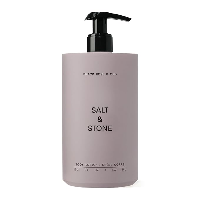 Salt & Stone Body Lotion for Women & Men| Scented Daily Body Lotion | Hydrates, Nourishes & Softens Skin | Restores Dry Skin | Fast-Absorbing | Cruelty-Free & Vegan (450 ml) (Black Rose & Oud)