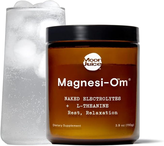 Moon Juice Magnesi-Om Magnesium Powder Supplement - Chelated Magnesium Complex + L-Theanine Blend for Rest, Relaxation & Regularity - Vegan, Non-GMO & No Sugar, Unflavored, 3.9 oz, 30 Sevings