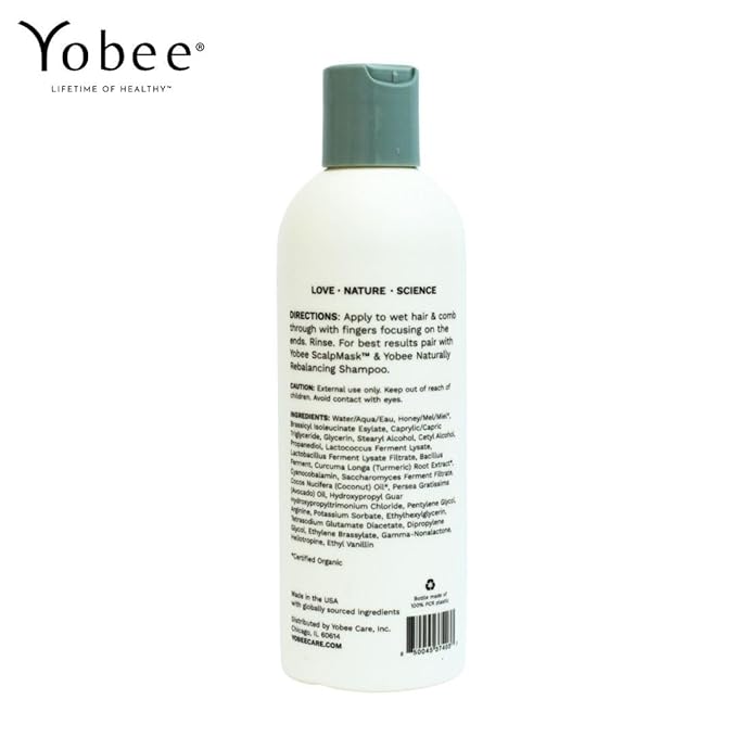 Yobee Naturally Rebalancing Shampoo | Dry, Flaky & Itchy Scalp Care with Para Probiotics, Organic Honey & Turmeric, Vitamin B12 & Oat Extracts | Dandruff & Psoriasis Relief (3 Bottles)