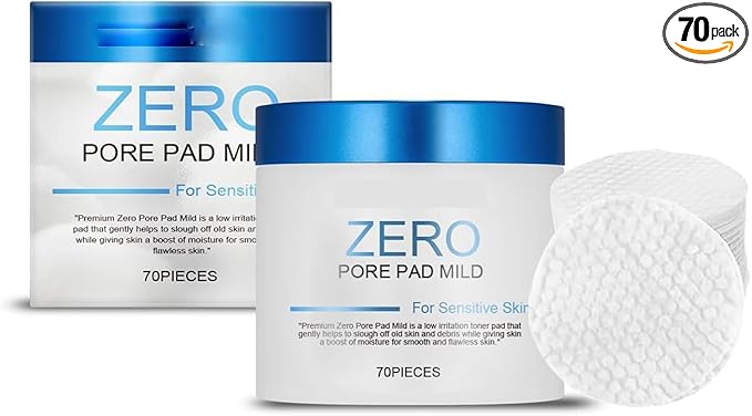 Zero Pore Facial Toner Pads 2.0, Dual-Textured, 4.5% AHA Lactic Acid, 0.45% BHA Salicylic Acid, 70 Count