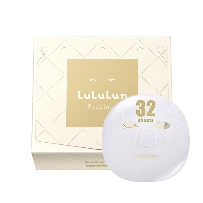 Lululun 32EA Anti Aging Face Mask Sheet, Organic Face Mask for Women & Men, Daily Face Masks Skincare with Green Tea & Shiso Leaf for Even-Toning Skin; Facial Mask & Sheet Mask in Japan PRECIOUS CLEAR