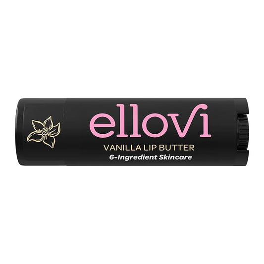 Natural Lip Butter Lip Balm - Vanilla - Pure Enough to Eat - Made With Just 6 Vegan Ingredients - 100% Natural & Organic Moisturizing Lip Care for All Day Hydration (Single)