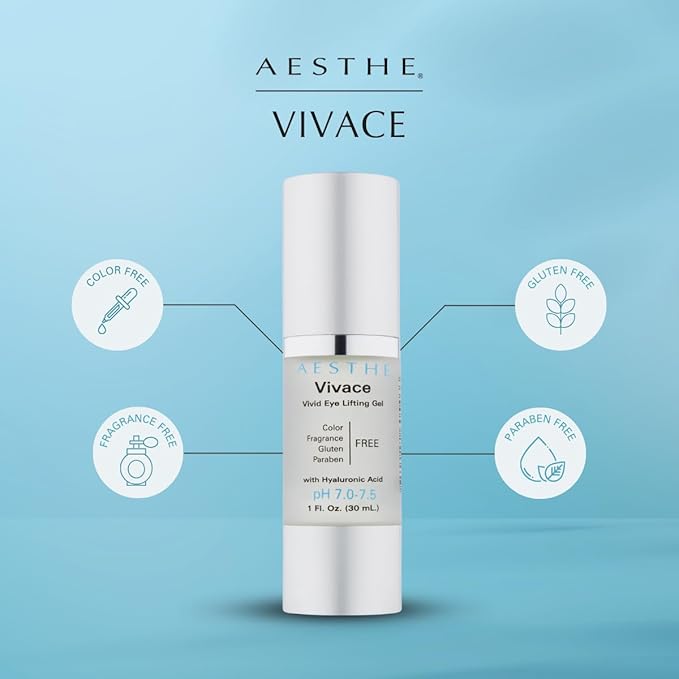 Vivace Eye Lifting Gel - Revitalize & Firm - Natural Botanical Ingredients - Morning Skincare - Cucumber Extract, Sea Kelp, Hyaluronic Acid & More - Suitable for All Skin Types- 1 fl oz
