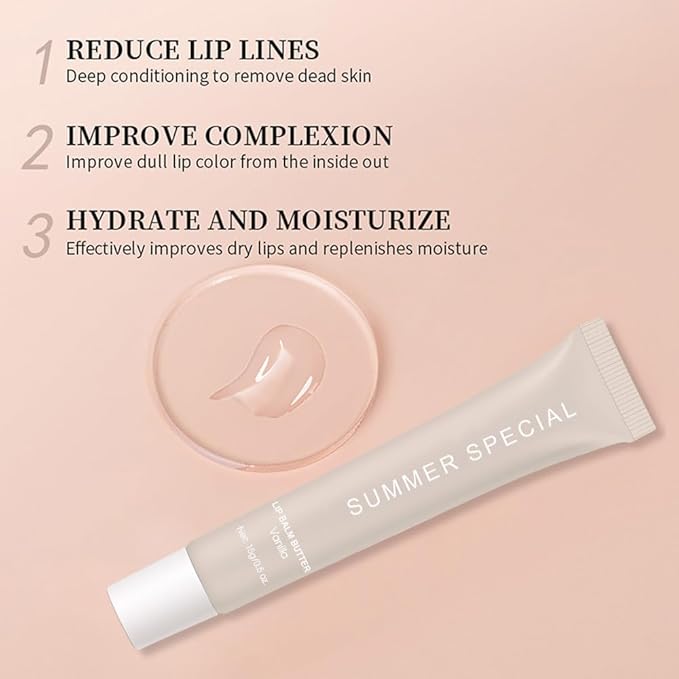 Summer Ultra-Hydrating Lip Butter Balm – Natural Vegan Lip Balm for Instant Moisture, Shine & Hydration – Sheer-Tinted, Soothes & Softens Dry Lips,Bálsamo labial hidratante #1 Vanilla 0.5 Fl Oz