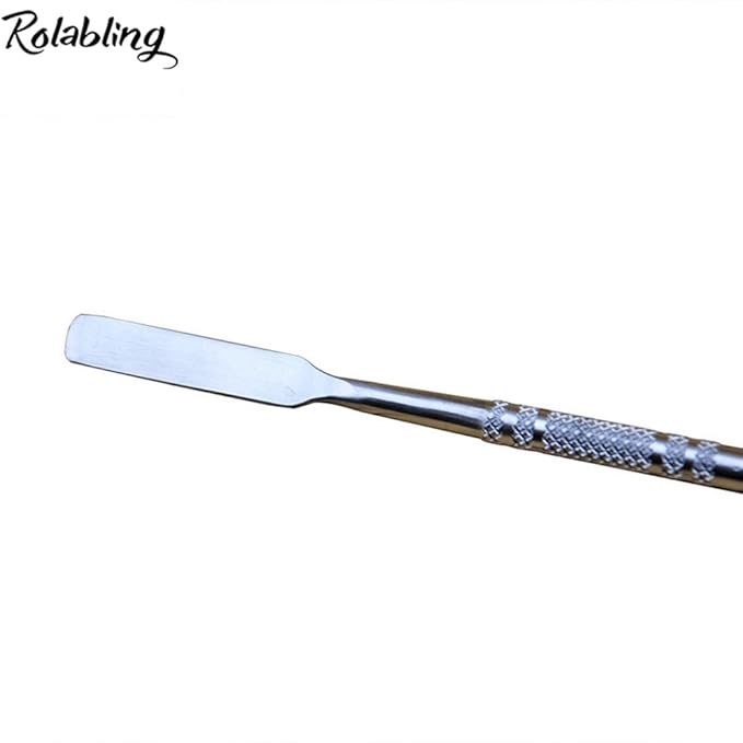 7.2 inches Pro Stainless Steel Make Up Spatula Double Sided Cosmetic Stirring Rod Nail Art Manicure Tools (size-2)