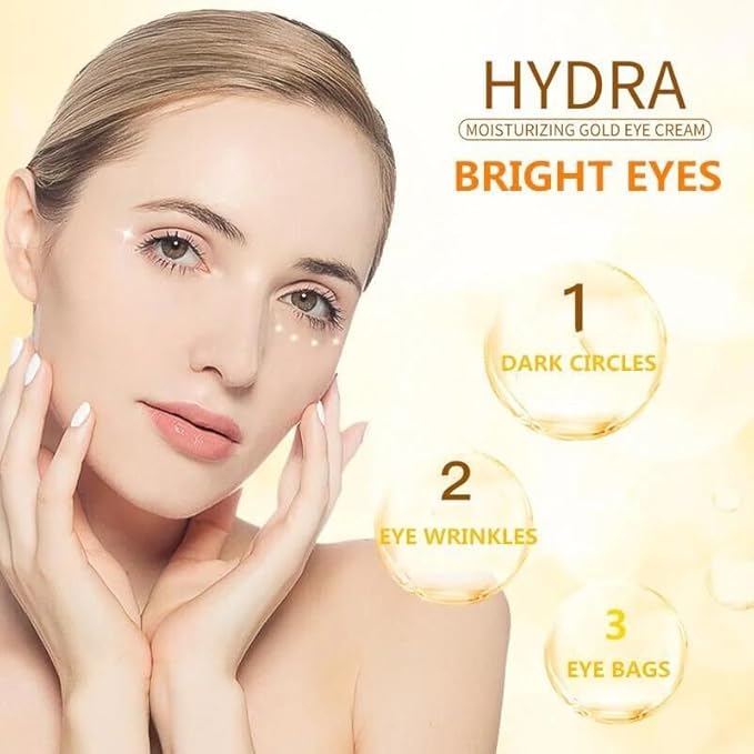 24K Gold Eye Cream For Deep Hydrating, Anti-Aging Gold Eye Cream For Dark Circles And Puffiness,Moisturizing Lightenex Gold Cream Lifting Eye SENANA (1 PACK)