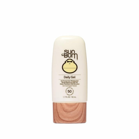 Sun Bum Daily SPF 50 Clear Gel Face Sunscreen - Broad Spectrum Moisturizing Facial Sunscreen with Vitamin E - Vegan and Hawaii 104 Act Compliant (Without Octinoxate & Oxybenzone) - Travel Size 1.7 oz
