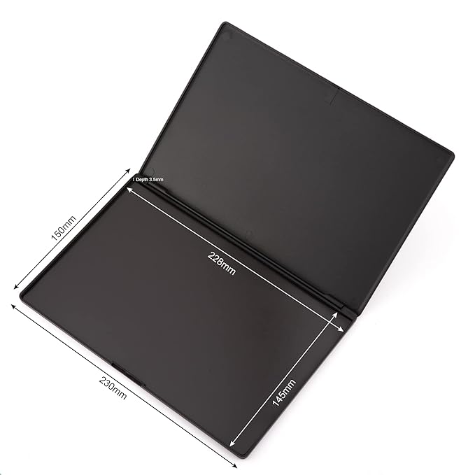 Large Empty Magnetic Plastic Eyeshadow Makeup Palette with 15Pcs Adhesive Empty Palette Metal Stickers for Eyeshadow Lipstick Blush Powder