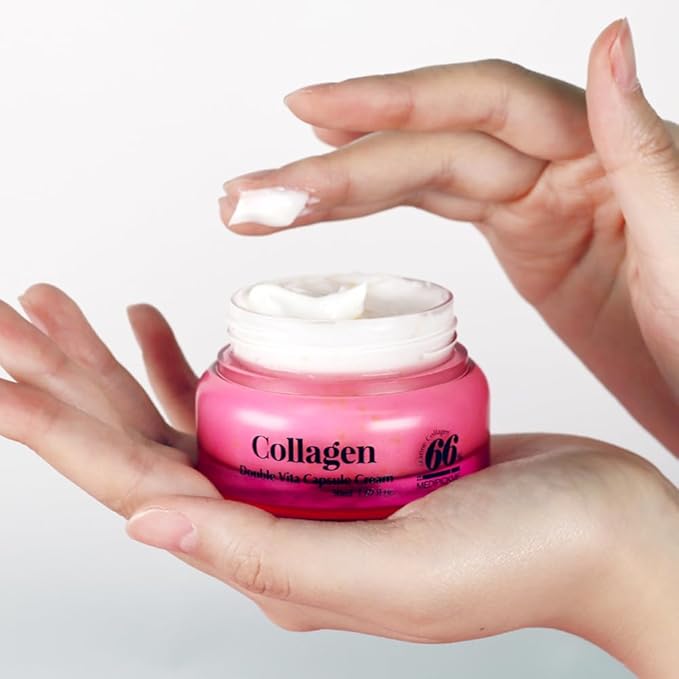 Collagen Double Vita Face Cream — K-Beauty Collagen & Vitamins Moisturizer for Glowing, Bouncy Skin, Fast-Absorbing & Non-Sticky, Hydrating Anti-Aging Face Cream, 1.7oz