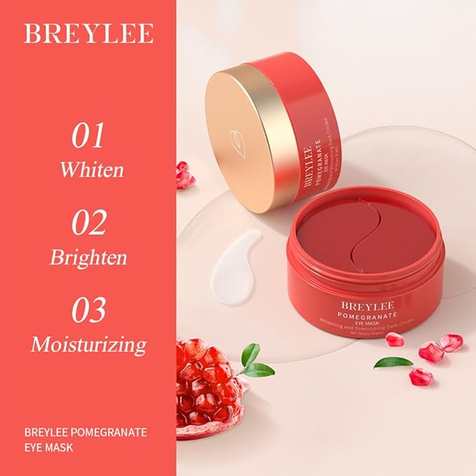 Pomegranate Eye Mask - 60 Pcs - reduces bags and dark circles under the eyes, tightens and improves ocular skin, all-natural extract, youthful appearance and reduces fine lines and wrinkles.