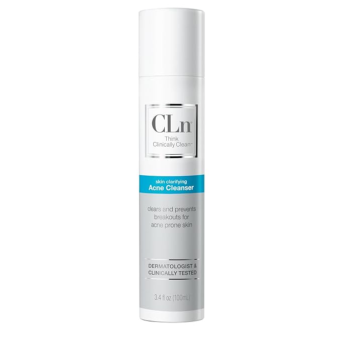 CLn® Acne Cleanser-Facial Cleanser with 0.5% Salicylic Acid to Eliminate Blackheads & Breakouts, Oil-Free & Fragrance-Free, 3.4 fl. oz.