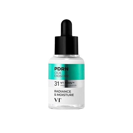 VT COSMETICS PDRN Cica Exosome Ampoule, Firming Serum with Peptide & Ceramide for Anti-Aging, Wrinkle Care, Plumping, Hydration & Radiant Glow, For All Skin Types, Korean Skincare (1.01 fl. oz.)