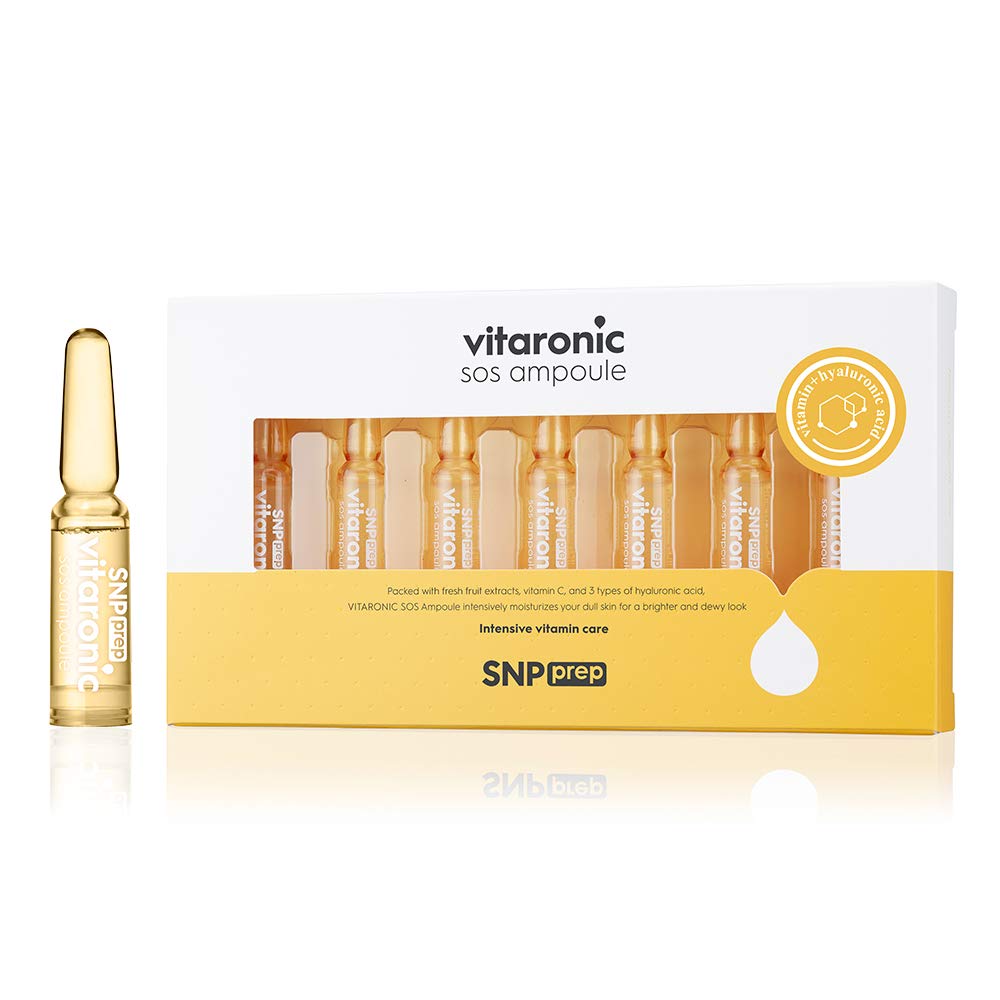 Snp Vitaronic SOS Ampoule | 1 Week Facial Supply Nourishing and Moisturizing for All Skin Types | Korean Skin Care Face Moisturizer | Vitamin Facial Moisturizer | 7 Vials - 1.5ml per Vial