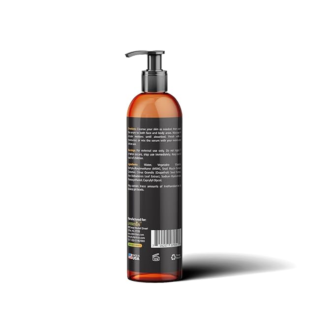 Snail Mucin 98% Power Repairing Serum with Hyaluronic Acid & Aloe Vera, Skin Repair Serum, Moisturizing Serum Essence for Soothing, Reducing Fine Lines Deep Nourishing (12 Fl Oz)